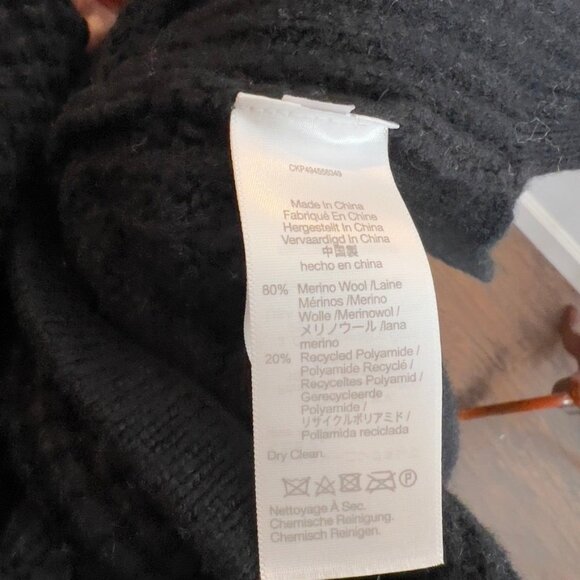 Madewell $198 Merino Wool-Blend Scarf Sweater Jacket Black Size M NT607 - Picture 5 of 10